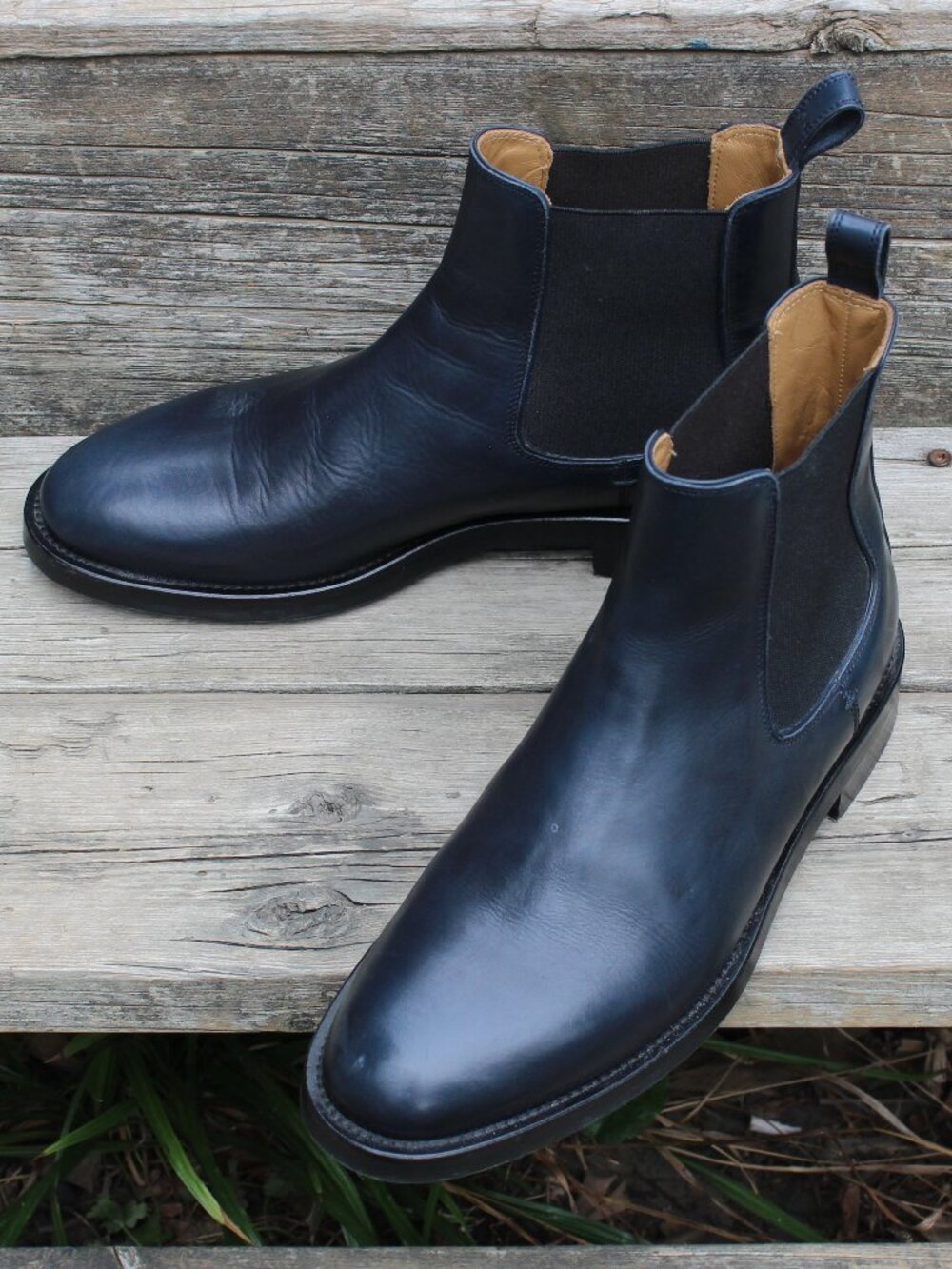 Club Monaco Blue Leather Chelsea Boots, Men's Size 11 US, Made in Italy - Picture 13 of 13